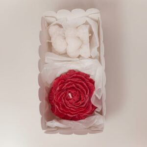 Niva Valentine Rose Candle & Teddy Bear Gift Box – Romantic Love Set