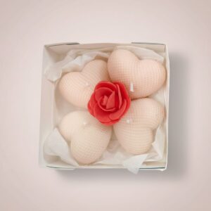 Niva Heart & Rose Aroma Candle Gift Box – Romantic Valentine Candle Set