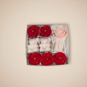 Niva Valentine Love Candle Gift Box – Rose, Teddy & Couple Candle Set