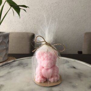 Teddy Candle Baby Shower Return Gift | Pink Teddy Candles