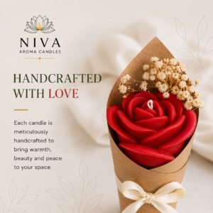 Single Rose Flower Candle Bouquet | Handmade Rose Gift
