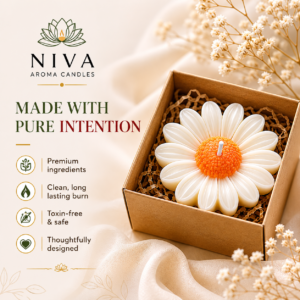 Daisy Flower Candle Gift Box | Handmade Decorative Candle
